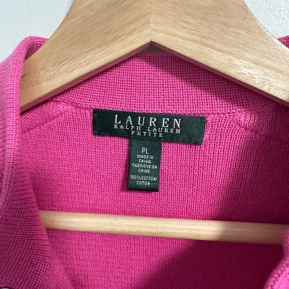 Ralph Lauren Tops | RI Pink Knit
Zipper Jacket | Color: Pink size L petite - Picture 8 of 10
